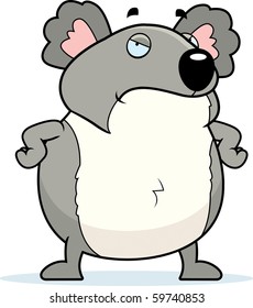 A cartoon koala with an angry expression.