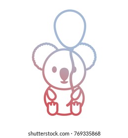 cartoon koala with balloon