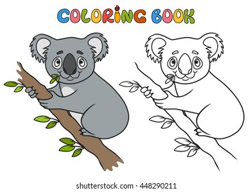 Cartoon koala. coloring book. Vector illustration of cute animal. doodle