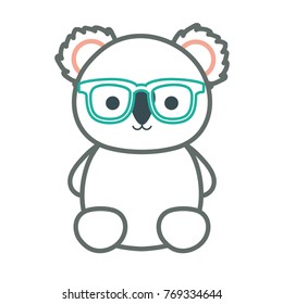 cartoon koala with glasses