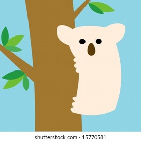 a cartoon koala on a tree