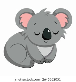 Cartoon koala sleeping Suitable for children's books, sticker, mascot, logo.Vector illustration on white background