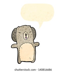 cartoon koala with speech bubble