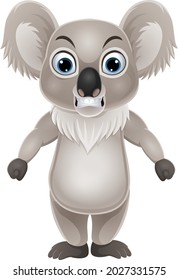 Cartoon koala standing with angry expression