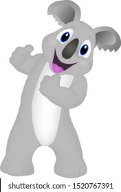 Cartoon of a koala with its thumb