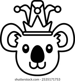 A cartoon koala wearing a crown