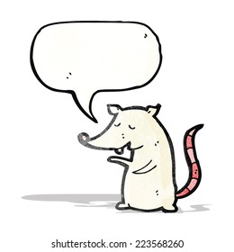 Cartoon-Laborratte mit Sprachblase