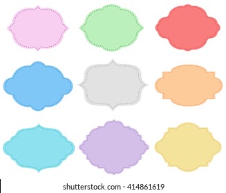 Cartoon labels set. Easy change colors