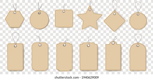 Cartoon Labels Set Isolated Transparent Background With Gradient Mesh, Vector Illustration