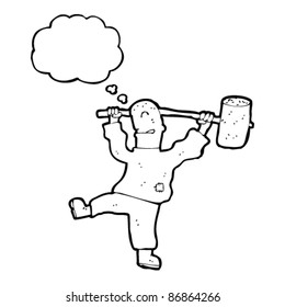 cartoon laborer with huge hammer