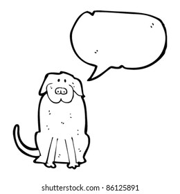 perro labrador de dibujos animados con burbuja de habla
