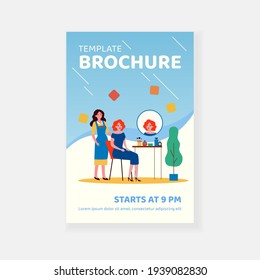 Cartoon lady in front of mirror washing face skin flat vector illustration. Young girl doing morning routine procedures for beauty. Skincare and hygiene concept