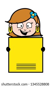 Cartoon Lady Presenting a Book Vector