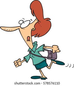 cartoon lady walking