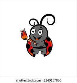 cartoon ladybug design for your character, mascot, t-shirt and identity