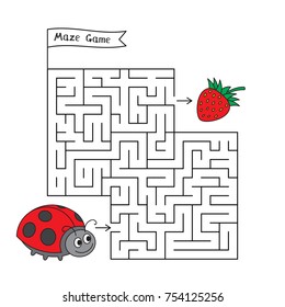Cartoon ladybug maze game. Funny game for children education