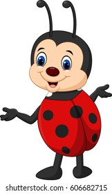 Cartoon ladybug posing 