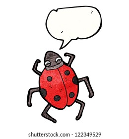 cartoon ladybug with speech bubble