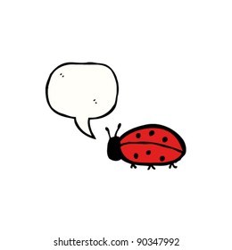 cartoon ladybug with speech bubble