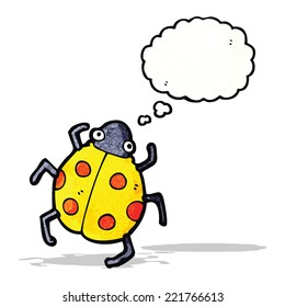 caricatura ladybug con la burbuja del pensamiento