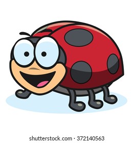 Cartoon ladybug, vector illustration