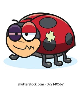 Cartoon ladybug, vector illustration