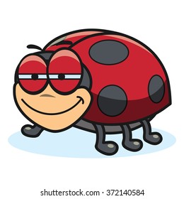 Cartoon ladybug, vector illustration