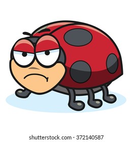 Cartoon ladybug, vector illustration