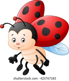 Cartoon ladybug waving
