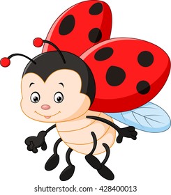 Cartoon ladybug waving 