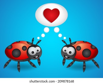 Cartoon ladybugs. EPS10 vector