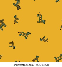 Cartoon lamas seamless vector hand drawn pattern for textile, ceramics, fabric, print, cards, wrapping