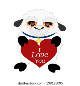 cartoon lamb in love