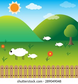 cartoon landscape design vector