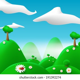 Cartoon landscape. vector eps 10