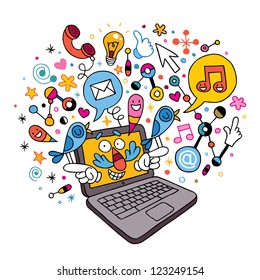 cartoon laptop