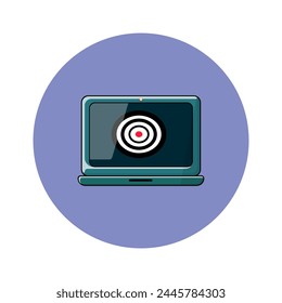 cartoon laptop icon vector clipart