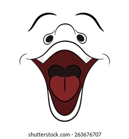 Cartoon laugh. Vector illustration. 