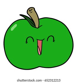 cartoon laughing apple