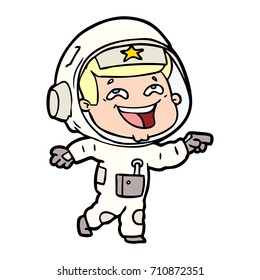 cartoon laughing astronaut