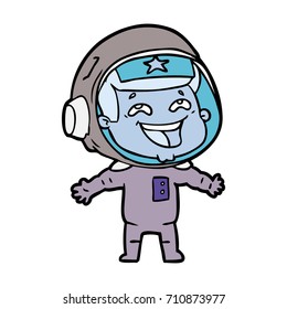 cartoon laughing astronaut