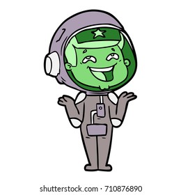 caricatura de astronauta que se ríe