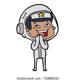 cartoon laughing astronaut