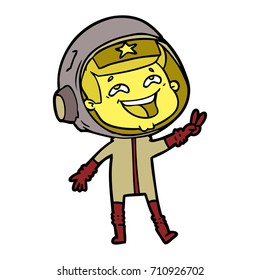 cartoon laughing astronaut