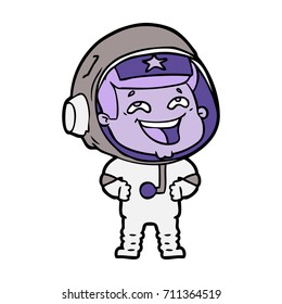 cartoon laughing astronaut