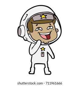 cartoon laughing astronaut
