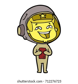 cartoon laughing astronaut