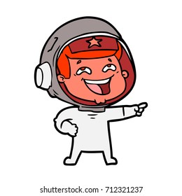 cartoon laughing astronaut