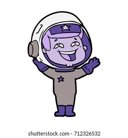 cartoon laughing astronaut