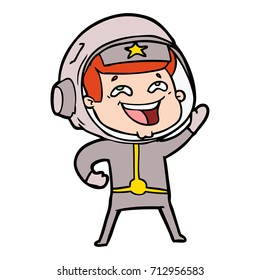 cartoon laughing astronaut